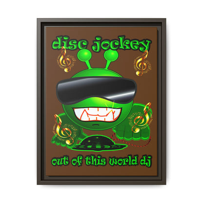 disc jockey - framed canvas art (brown)