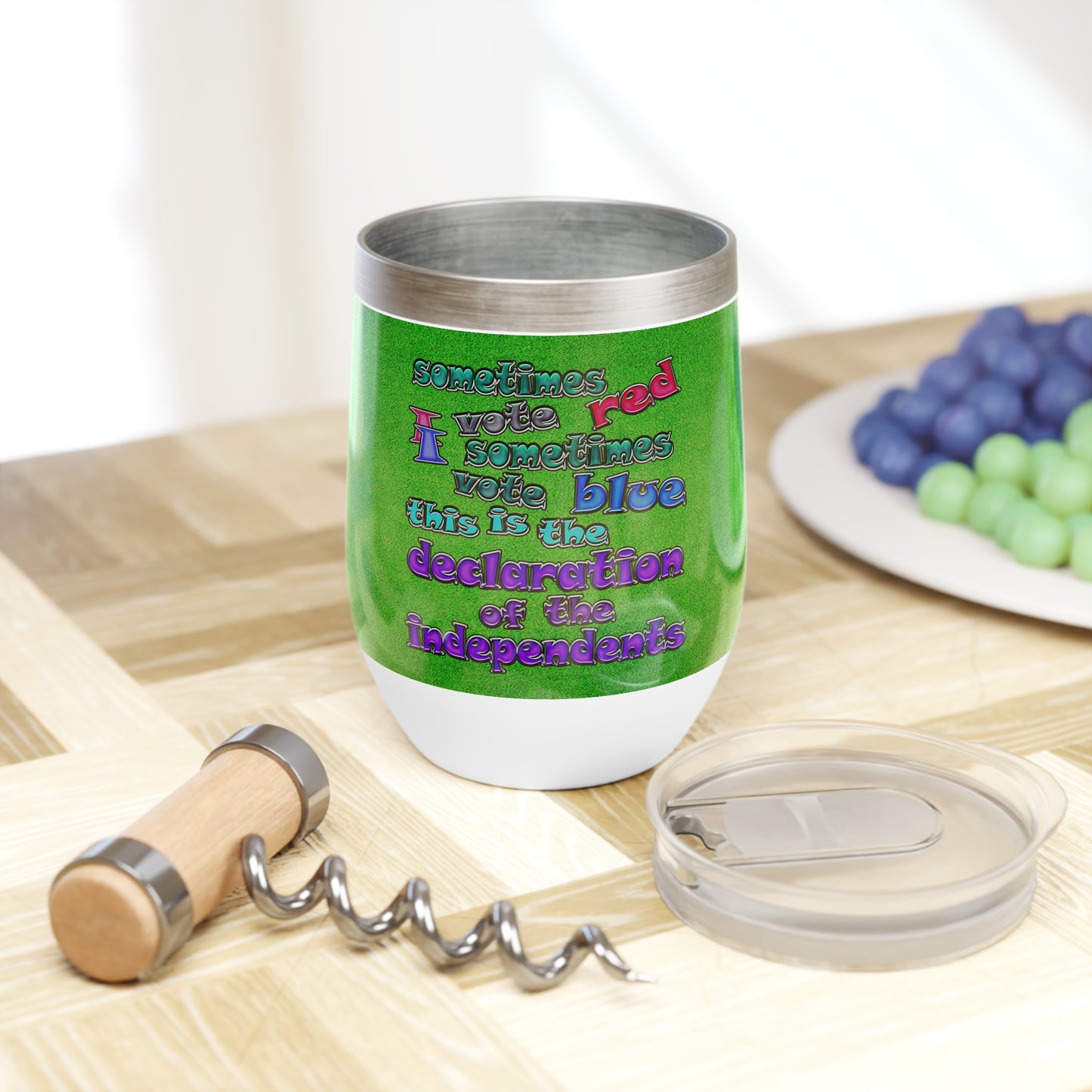declaration of the independents - Chill Wine Tumbler (green turf)
