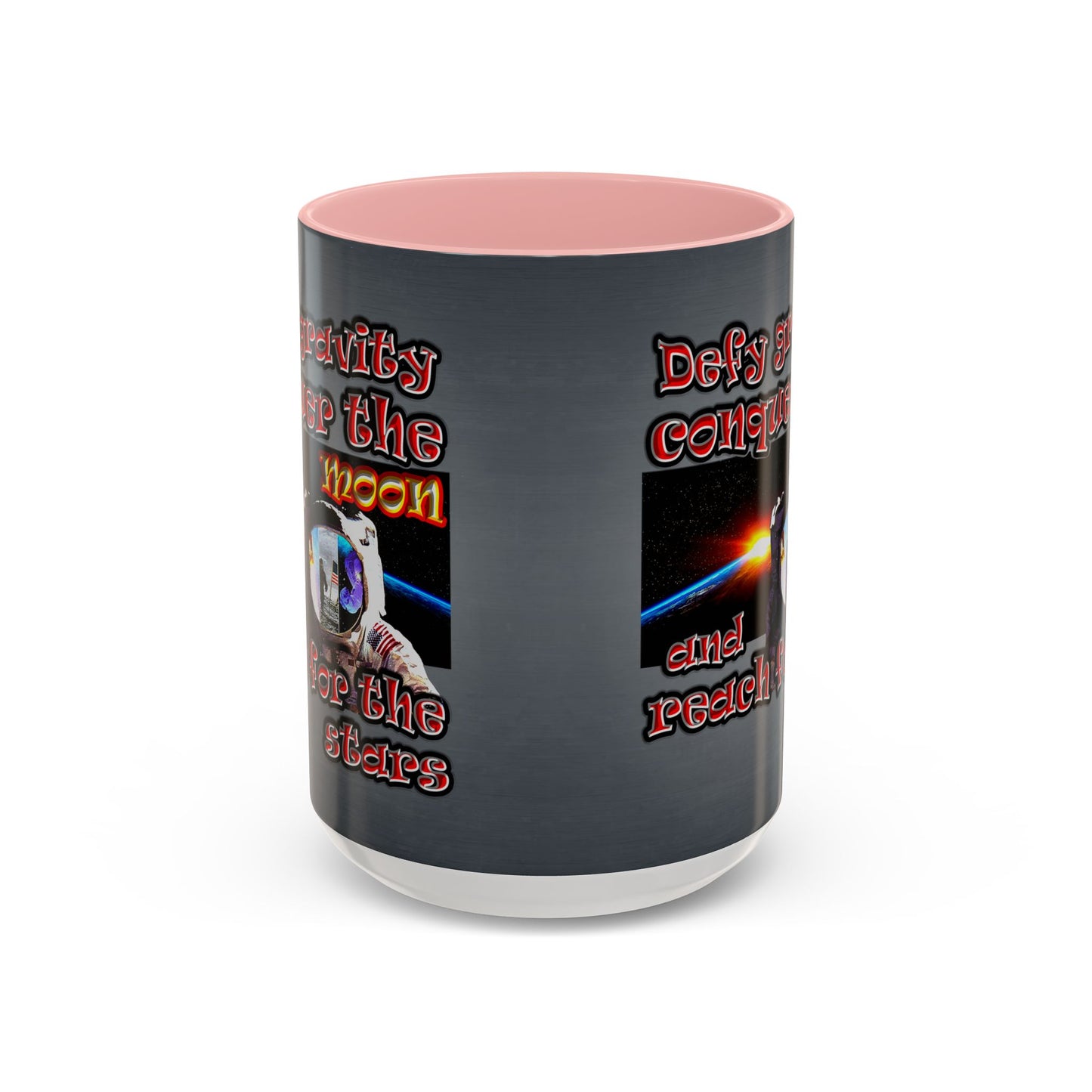 defy conquer reach - Accent Mug (grey-light grey)