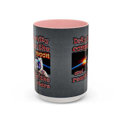 defy conquer reach - Accent Mug (grey-light grey)