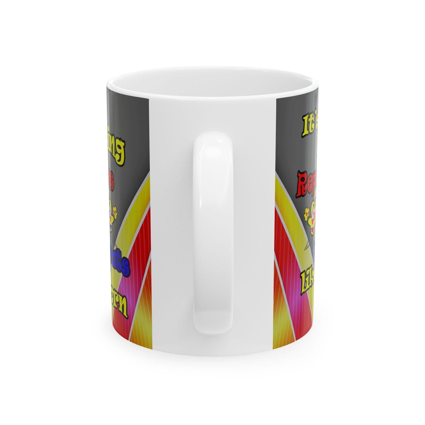 popping like popcorn - White Mug (rainbow split)