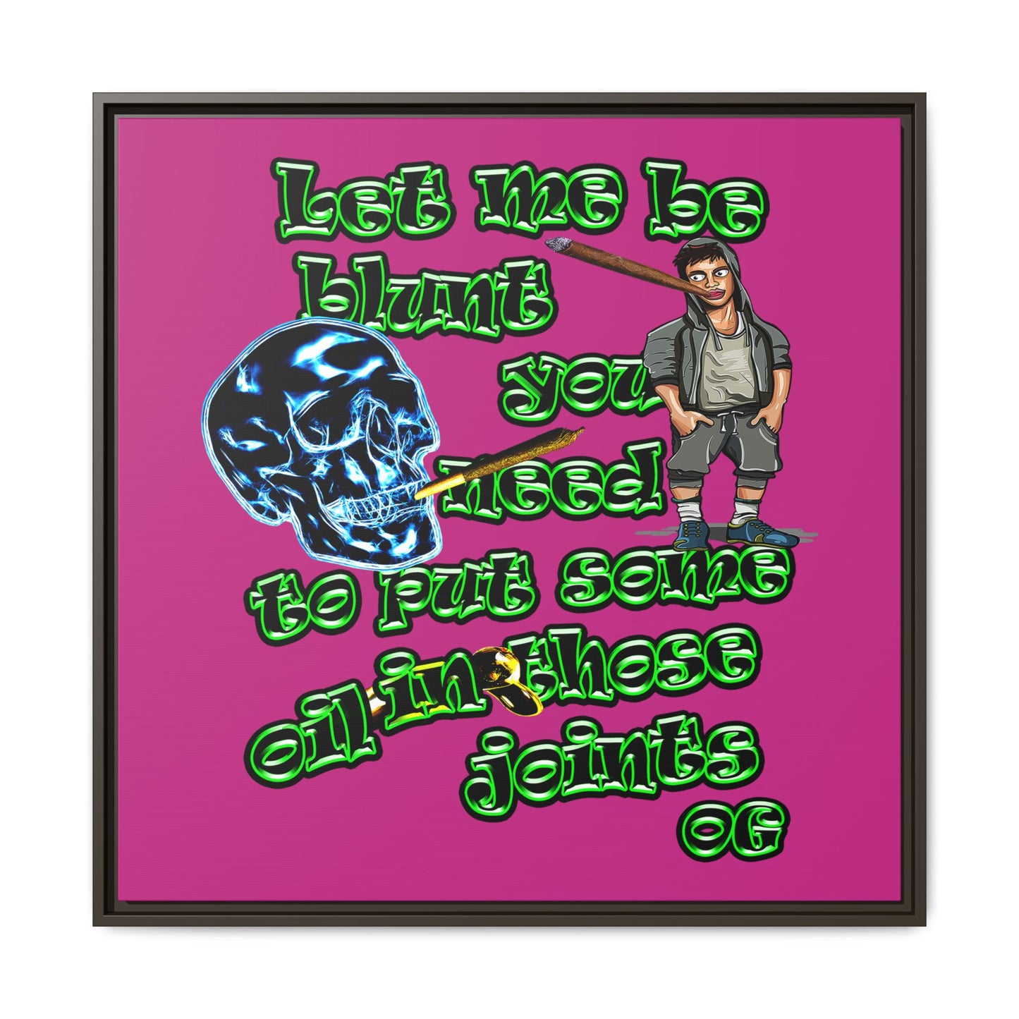 og - framed canvas art (pink)