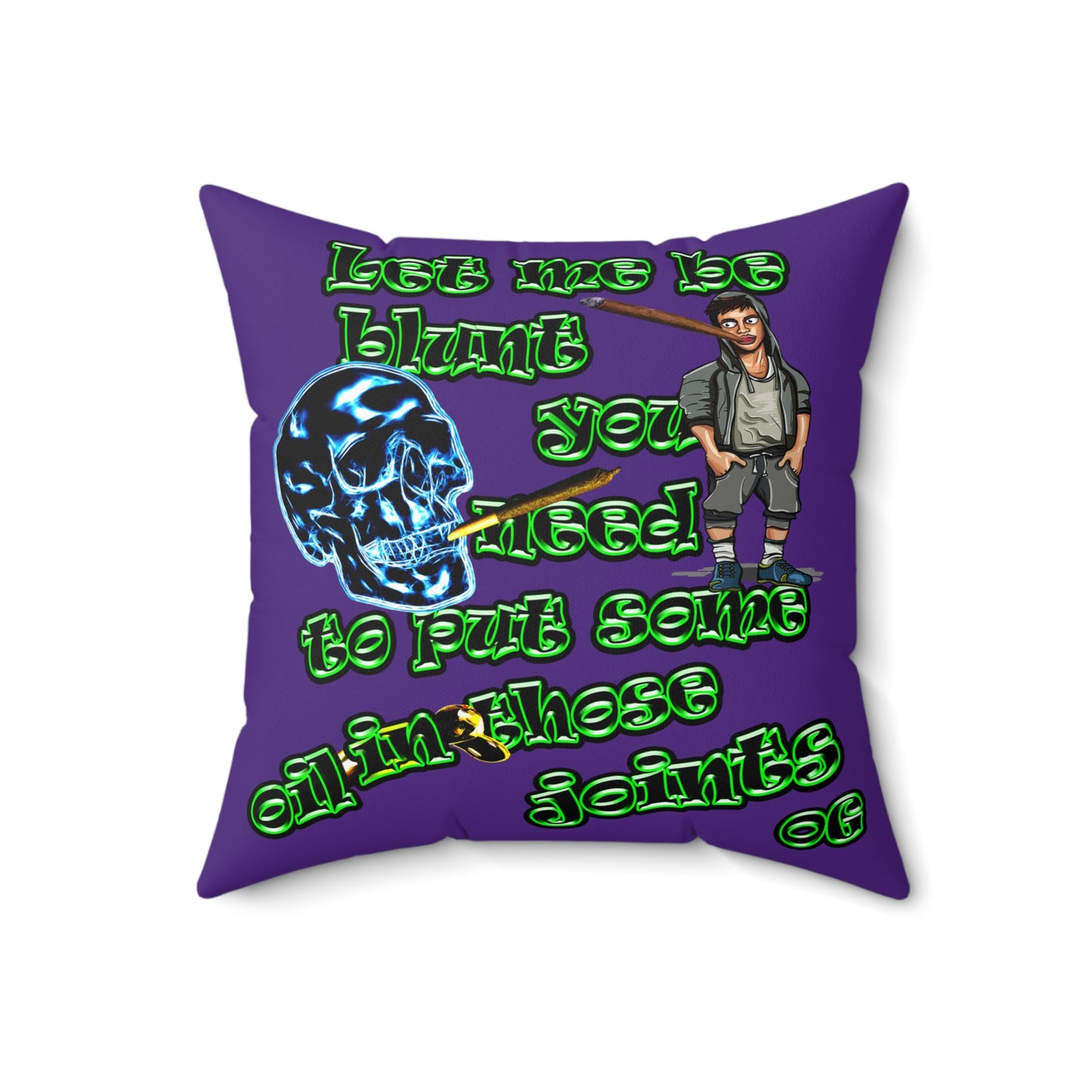 og - Spun Polyester Square Pillow - (purple)