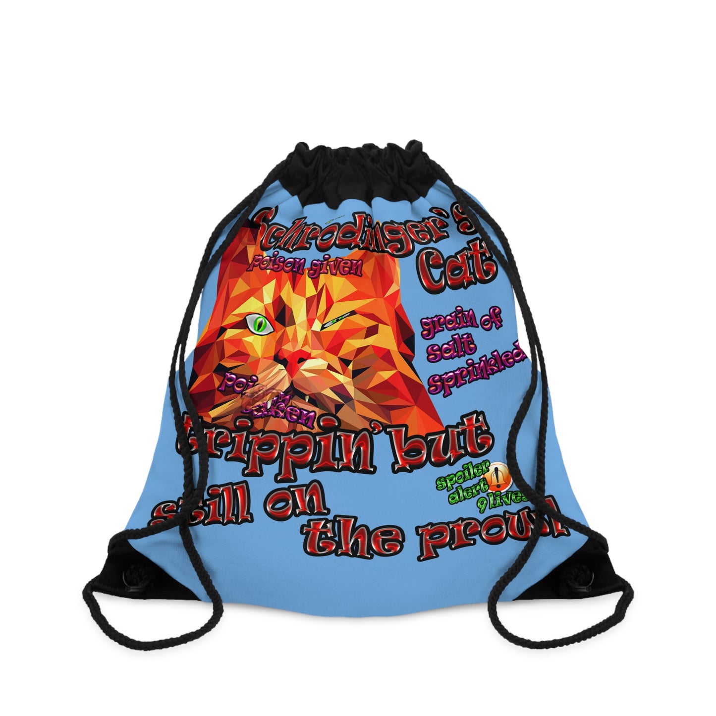 schrodinger's cat - Drawstring Bag (light blue)
