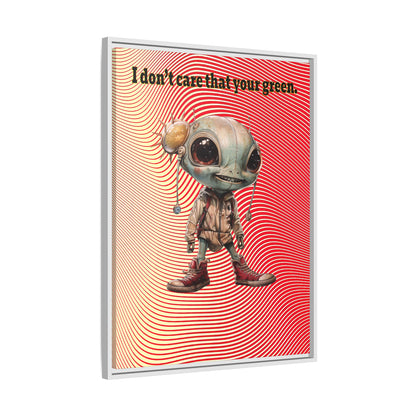 I don't care that your green - framed canvas art (yellow-orange wave)
