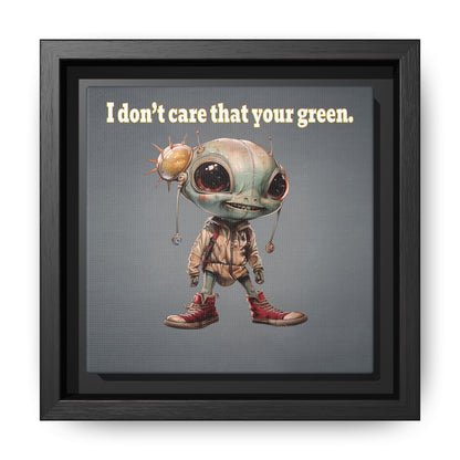 I don't care that your green - framed canvas art (grey-light grey)