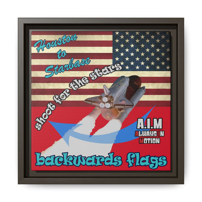 shoot for the stars - framed canvas art (dark red)