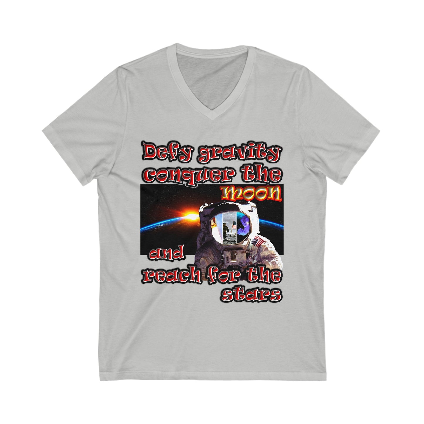 defy conquer reach - Unisex Jersey Short Sleeve V-Neck Tee