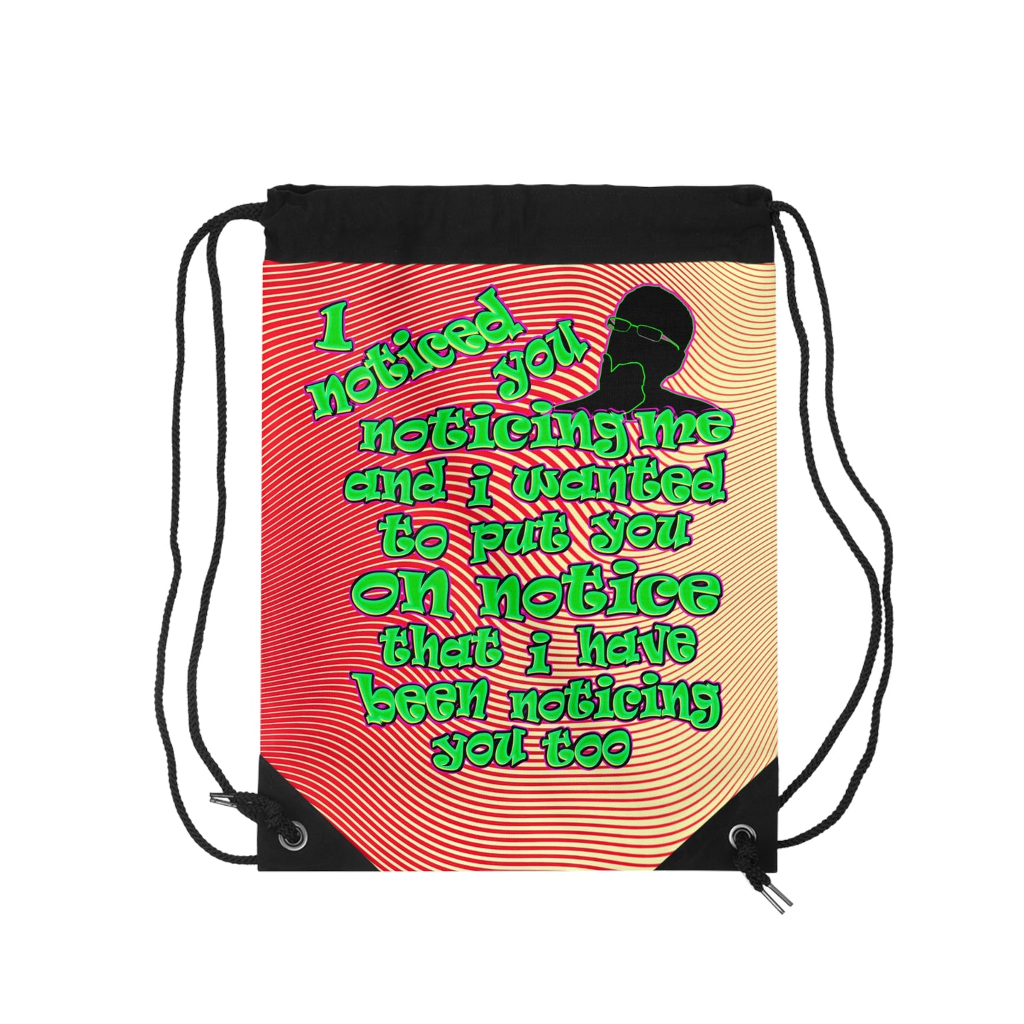 noticed you noticing - Drawstring Bag (yellow-orange wave)