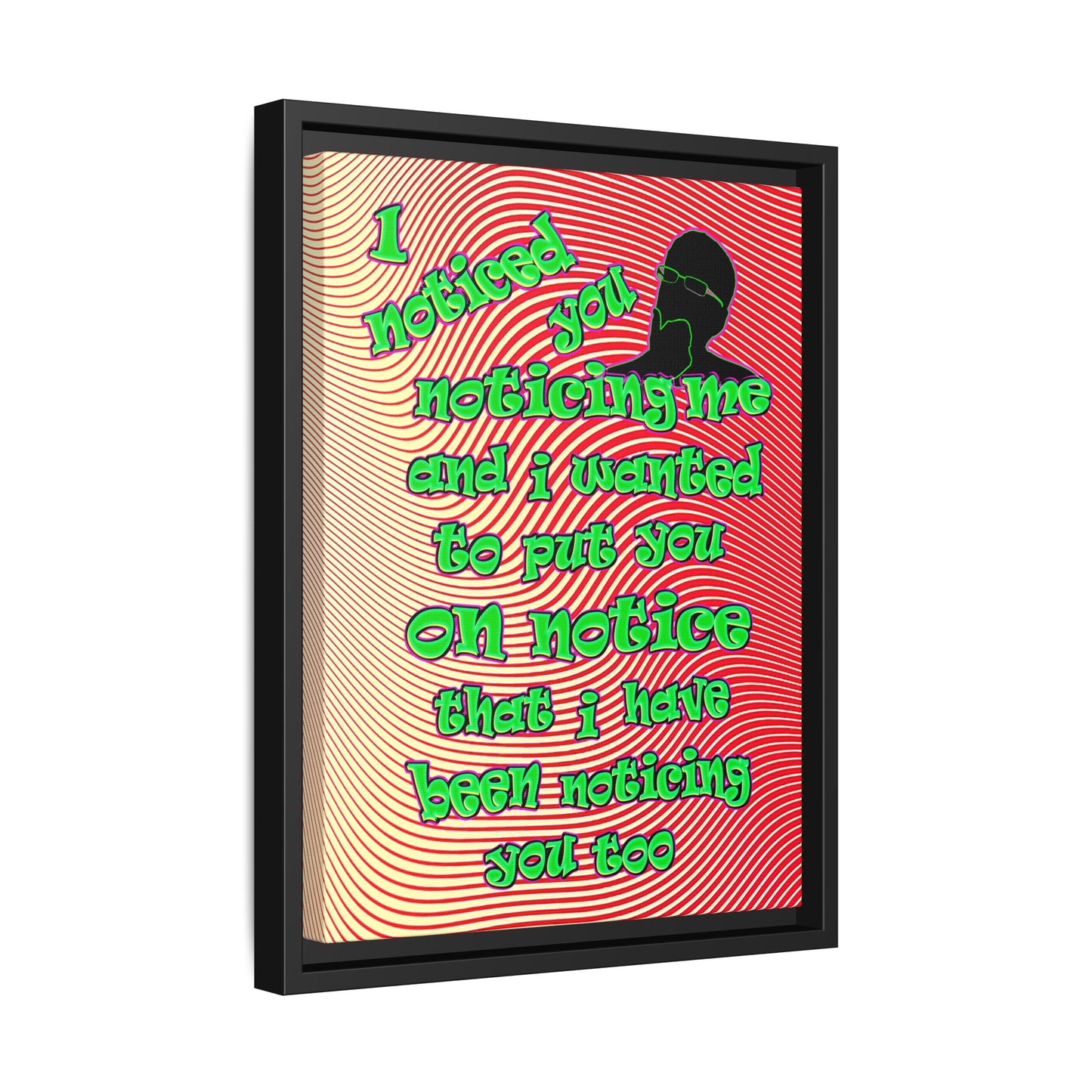 noticed you noticing - framed canvas art (yellow-orange wave)
