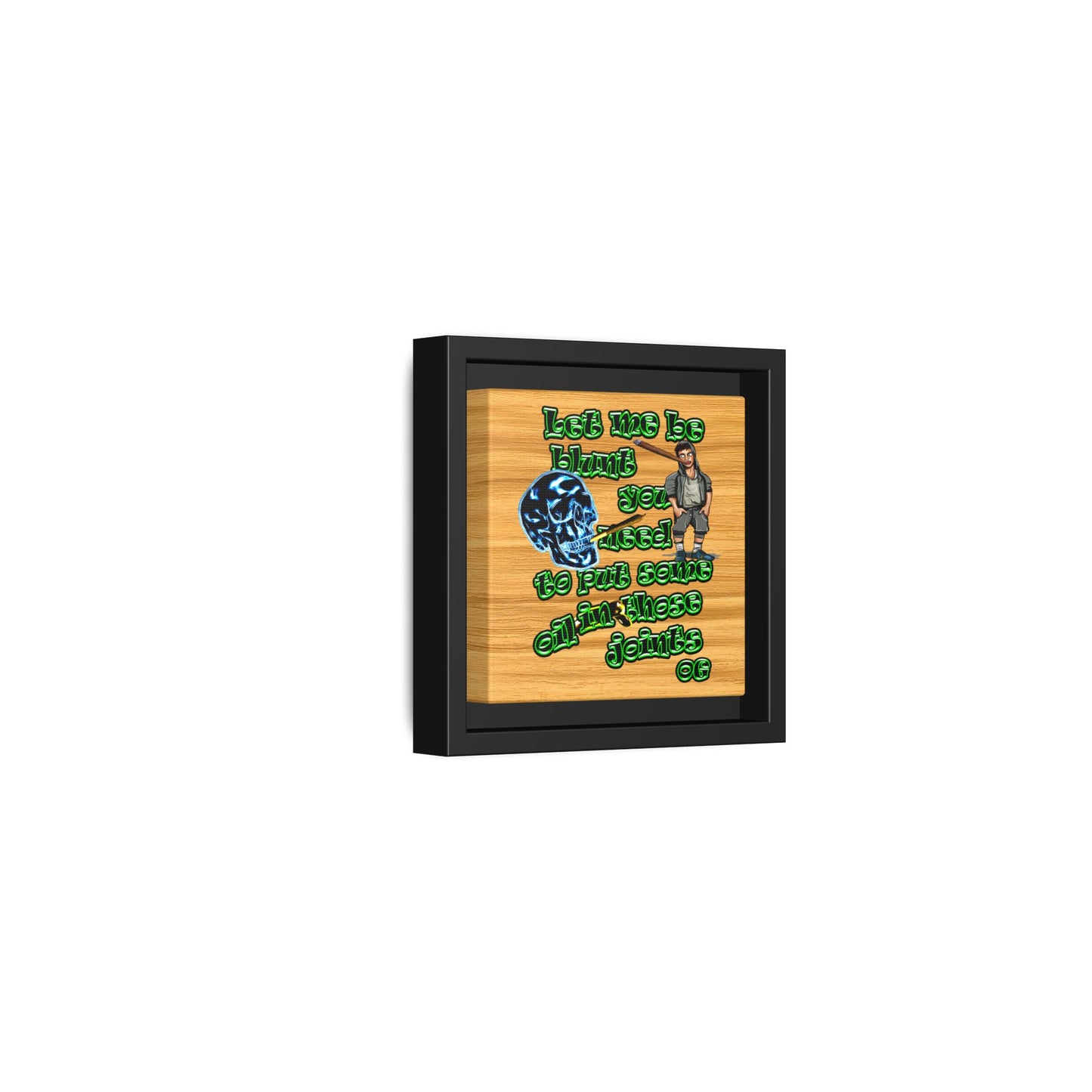 og - framed canvas art (butterscotch wood finish)