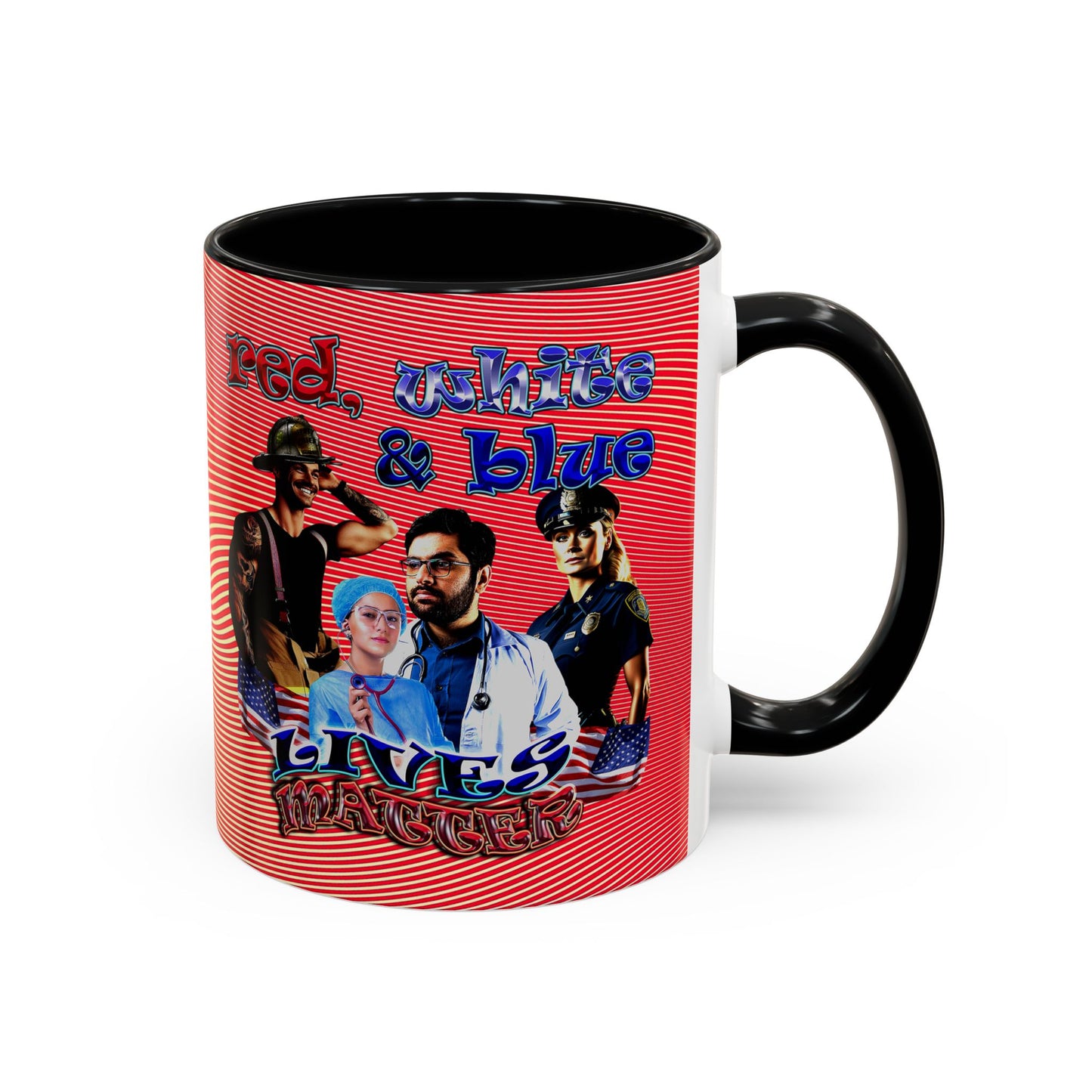 rw&b lives matter - Accent Mug (yellow-orange wave)