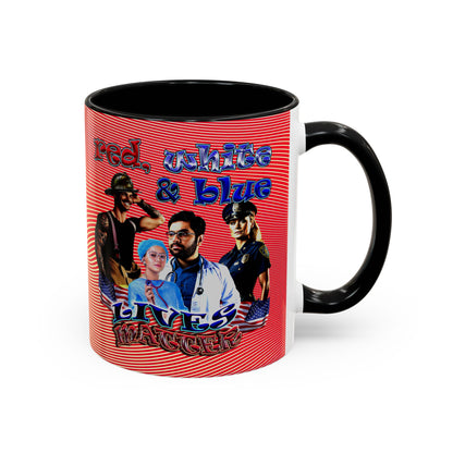 rw&b lives matter - Accent Mug (yellow-orange wave)