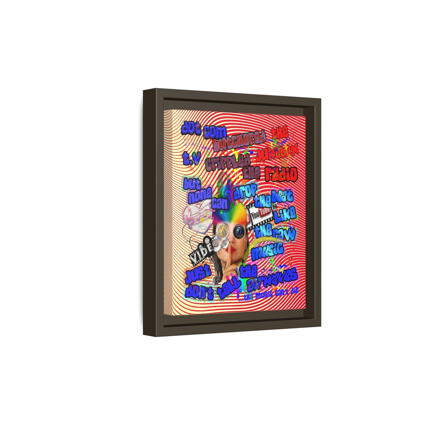 drop the beat - framed canvas art (yellow-orange wave)