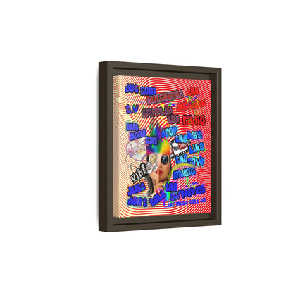 drop the beat - framed canvas art (yellow-orange wave)