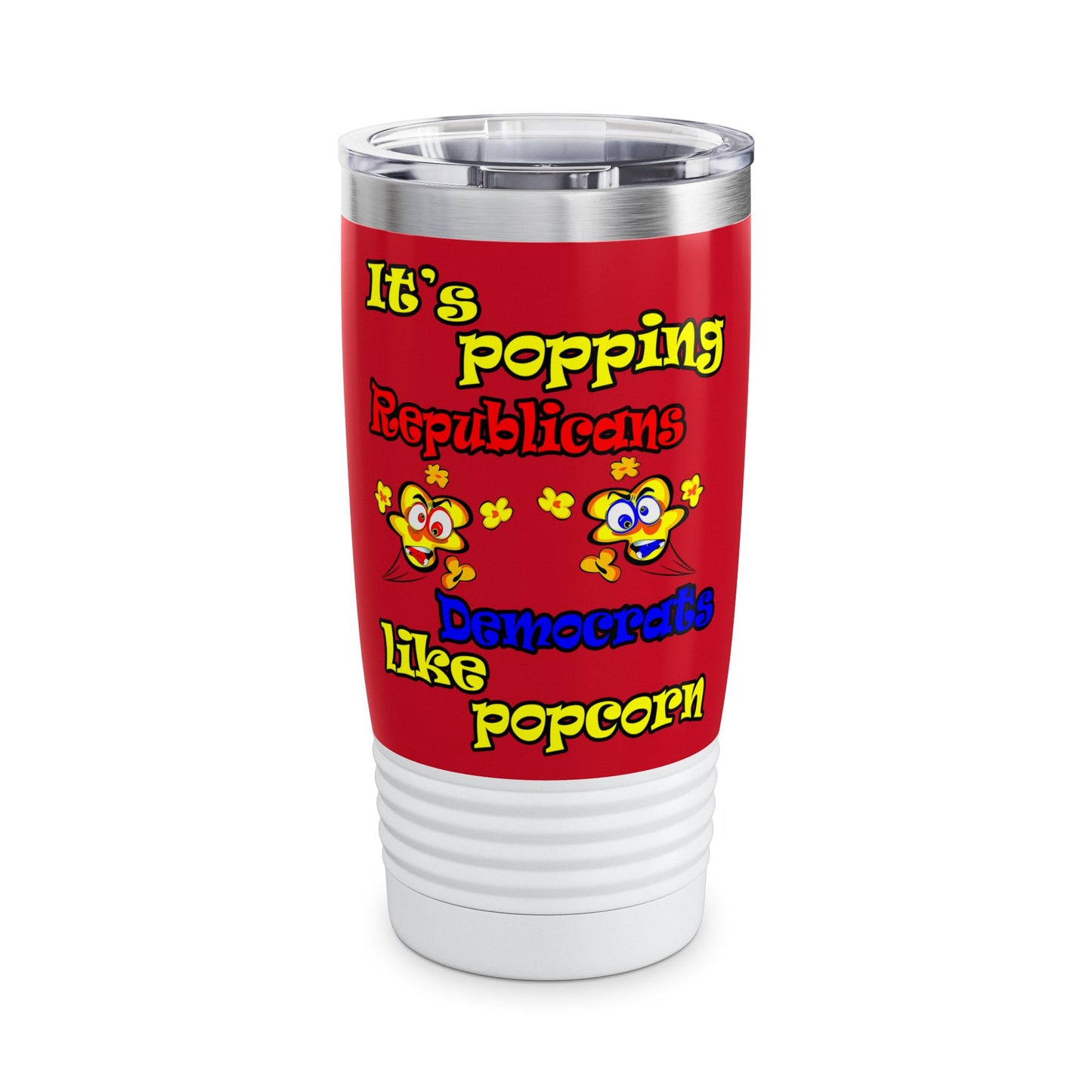 popping like popcorn - Ringneck Tumbler, 20oz (dark red)
