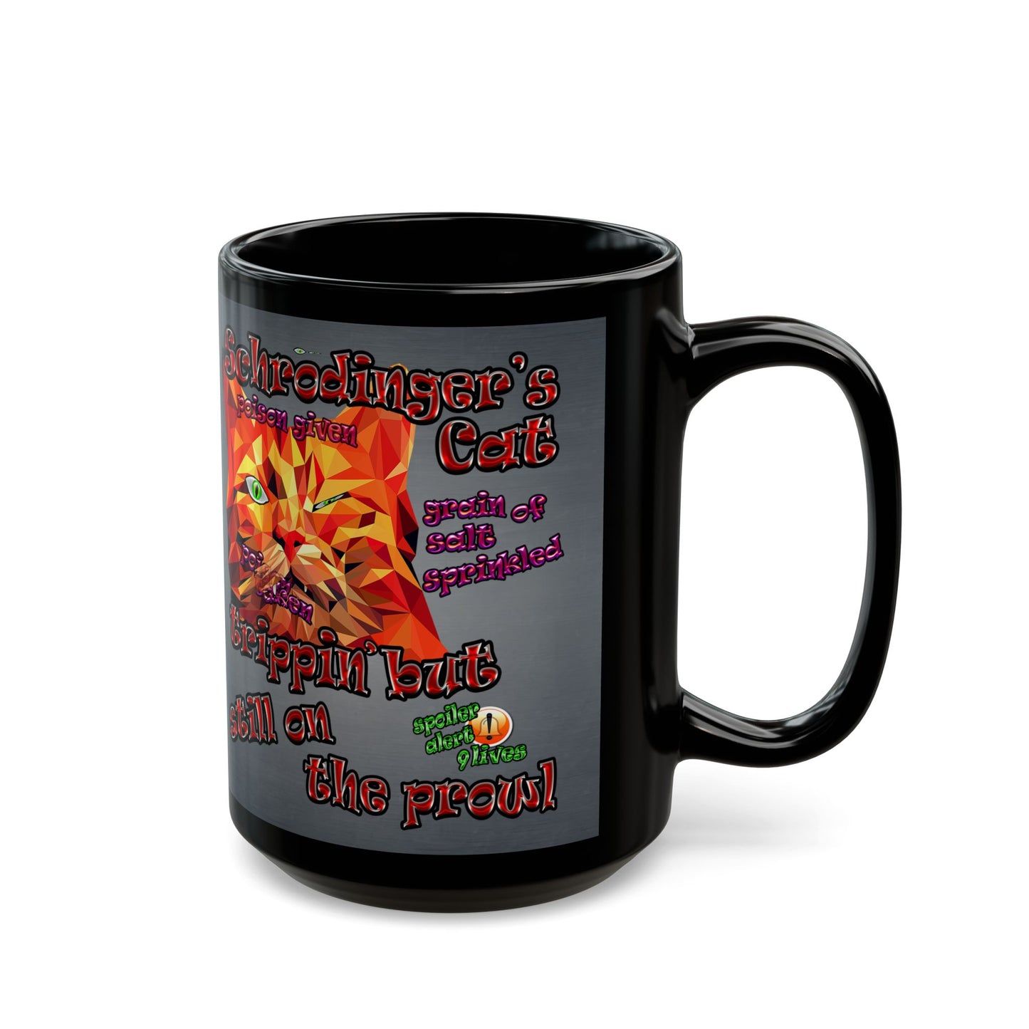 schrodinger's cat - Black Mug (grey-light grey)