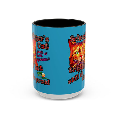 schrodinger's cat - Accent Mug (turquoise)