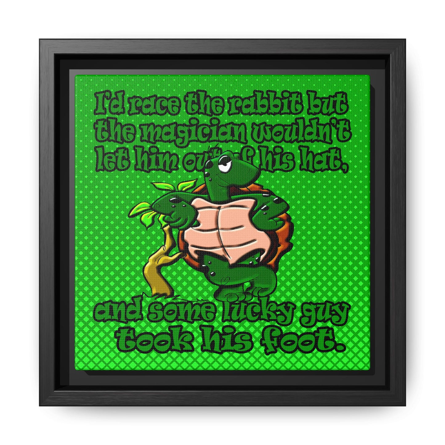 turtle race - framed canvas art (logo green)