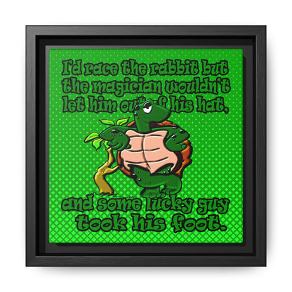 turtle race - framed canvas art (logo green)