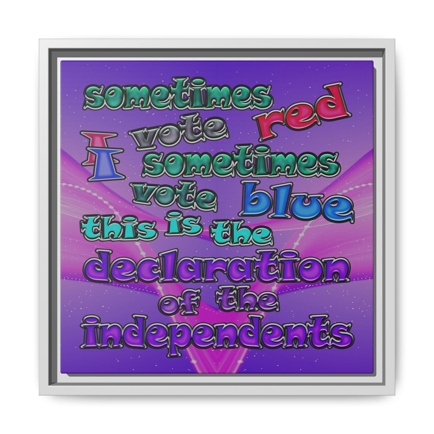 declaration of the independents - framed canvas art (purple-pink wave)
