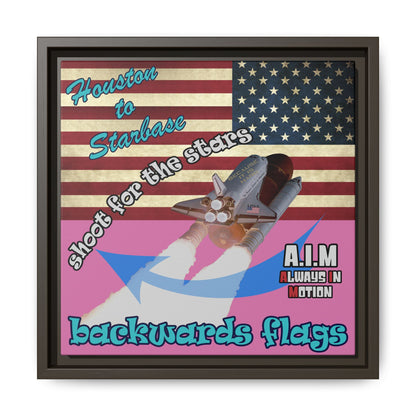 shoot for the stars - framed canvas art (light pink)