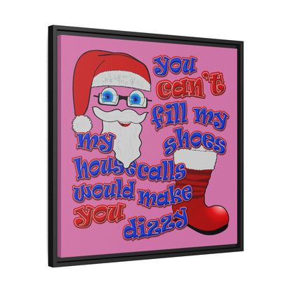 santa's shoes - framed canvas art (light pink)