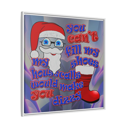 santa's shoes - framed canvas art (grey-pink wave)