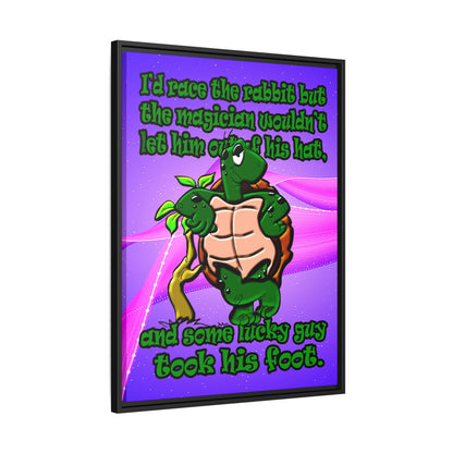 turtle race - framed canvas art (purple-pink wave)