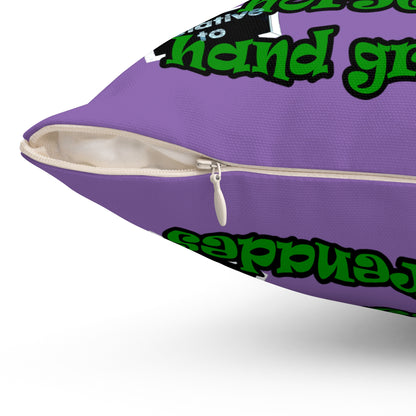 my luck - Spun Polyester Square Pillow - (light purple)