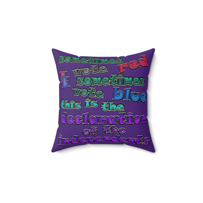 declaration of the independents - Faux Suede Square Pillow - (purple)
