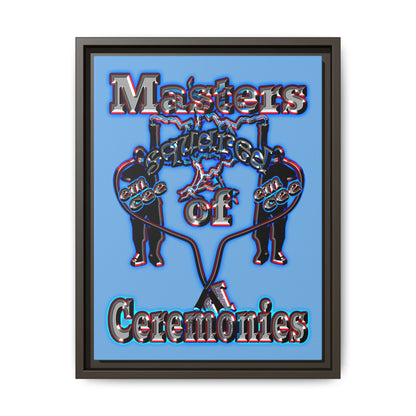 em cee squared - framed canvas art (light blue)