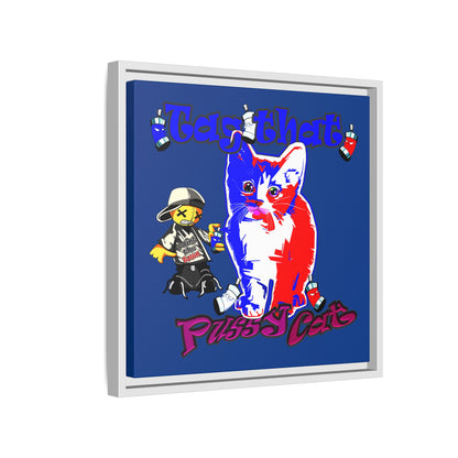 tag that - framed canvas art (dark blue)