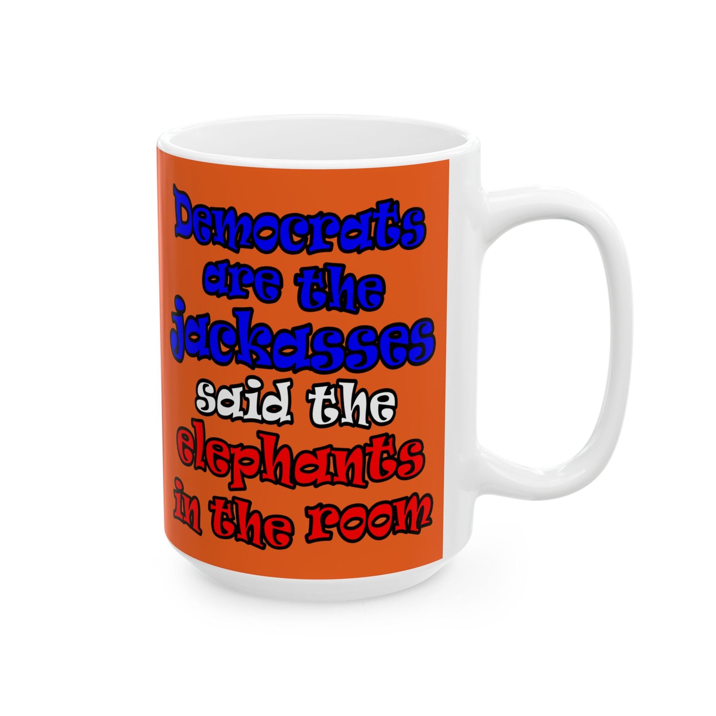 donkeys and elephants - White Mug (orange)
