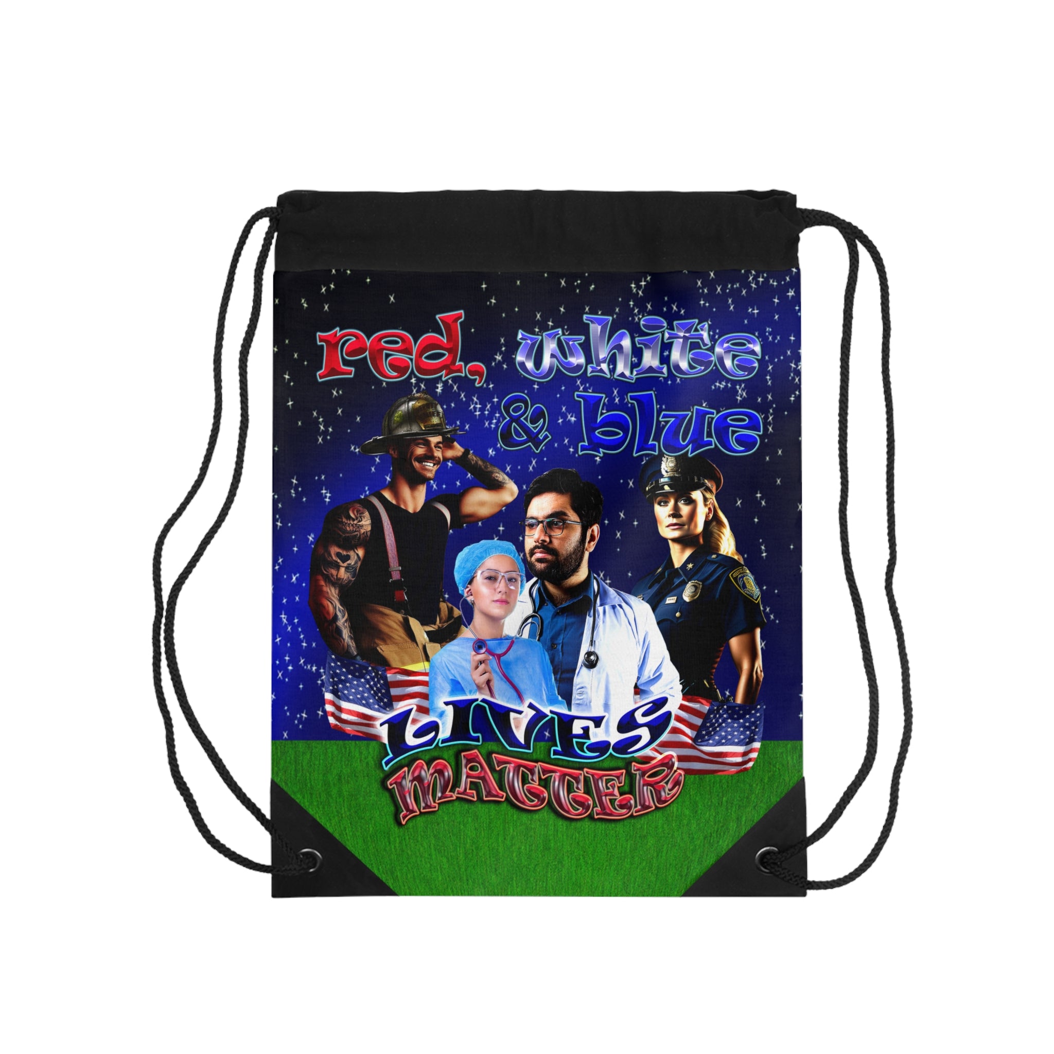 rw&b lives matter - Drawstring Bag ('snoops' background)