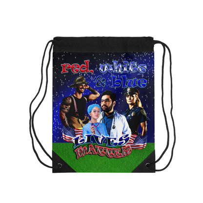 rw&b lives matter - Drawstring Bag ('snoops' background)