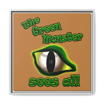 green monster - framed canvas art (light brown)