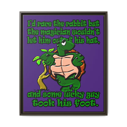 turtle race - framed canvas art (purple)