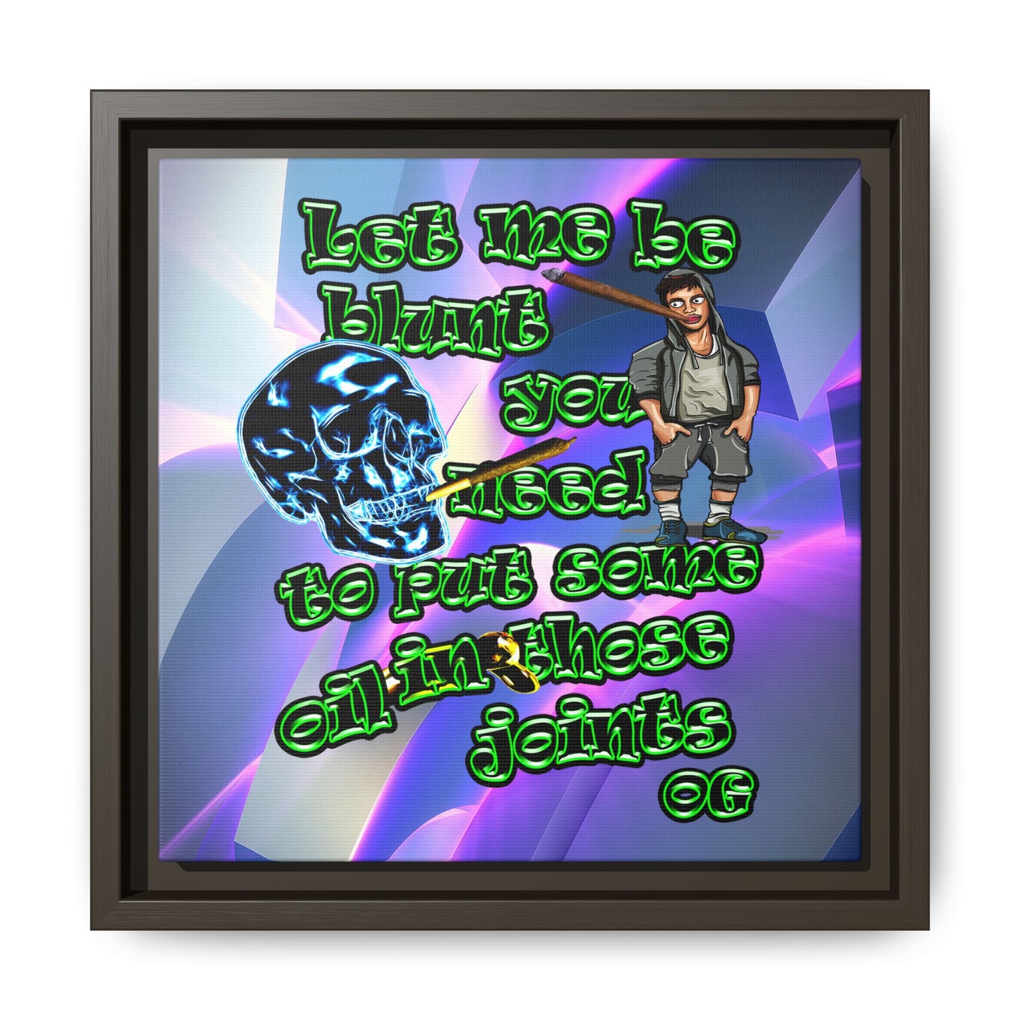 og - framed canvas art (grey-pink wave)