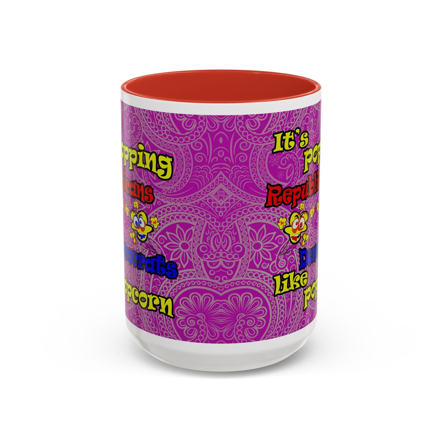 popping like popcorn - Accent Mug (pink swirl)