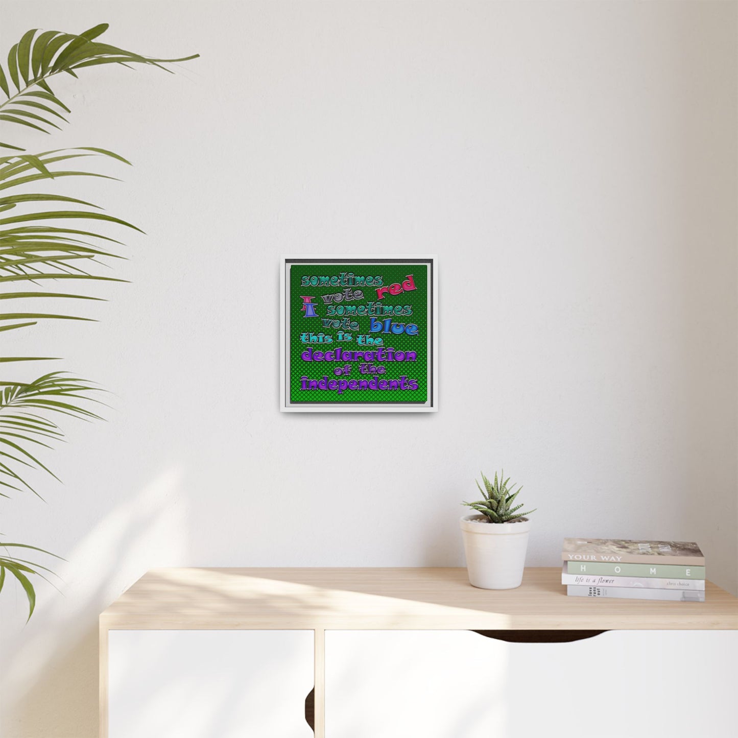 declaration of the independents - framed canvas art (logo green)