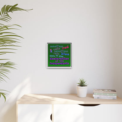 declaration of the independents - framed canvas art (logo green)