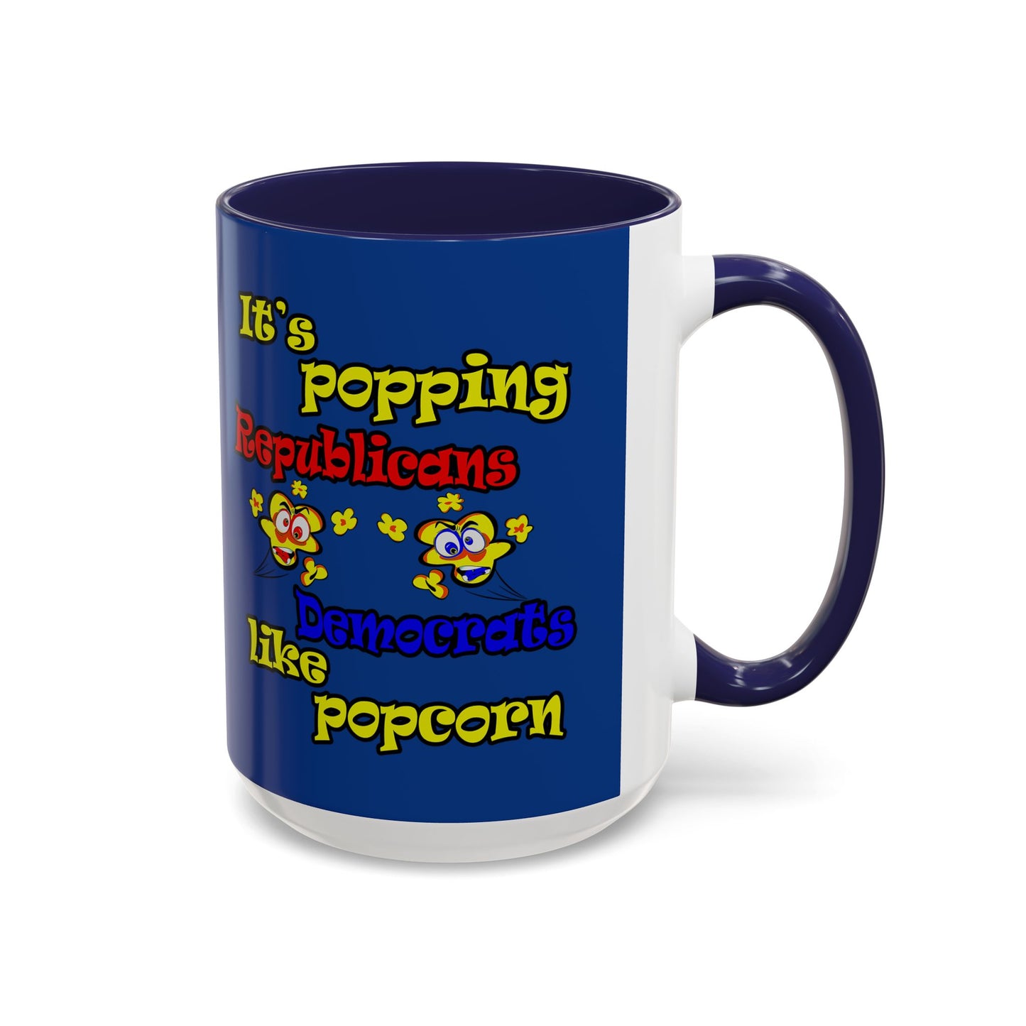 popping like popcorn - Accent Mug (dark blue)