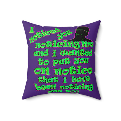 noticed you noticing - Faux Suede Square Pillow - (purple)