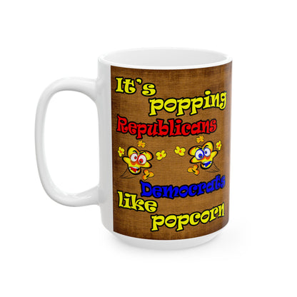 popping like popcorn - White Mug (brown papyrus)
