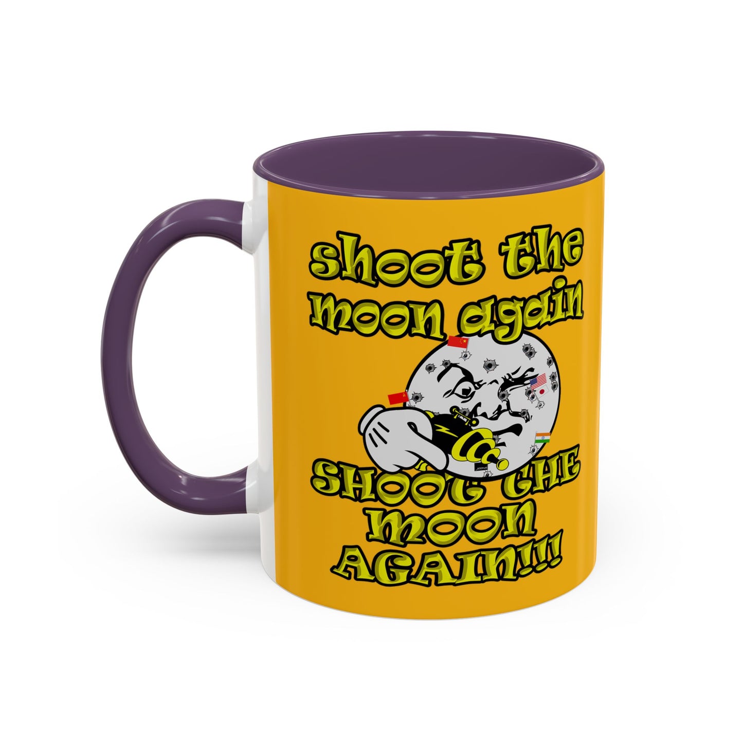 shoot the moon again - Accent Mug (yellow)
