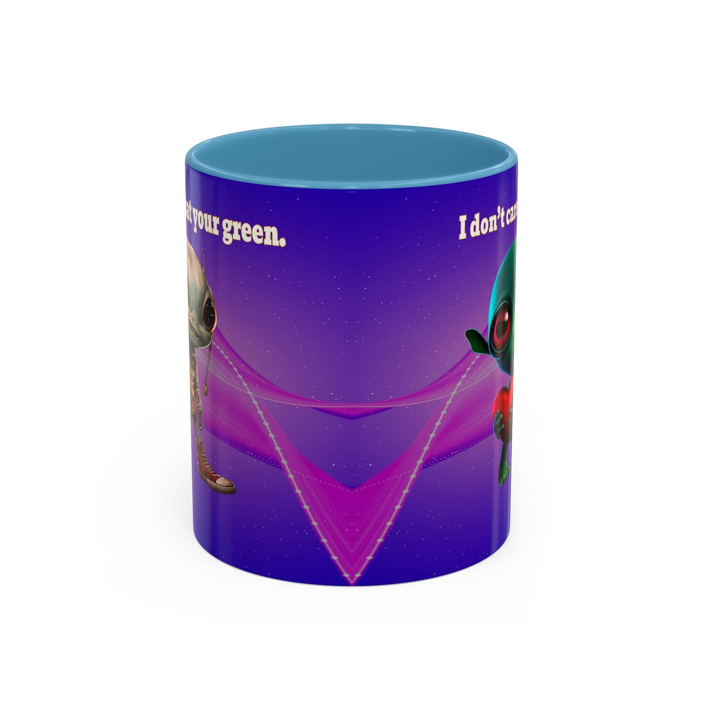 I don't care that your grey - Accent Mug (purple-pink wave)