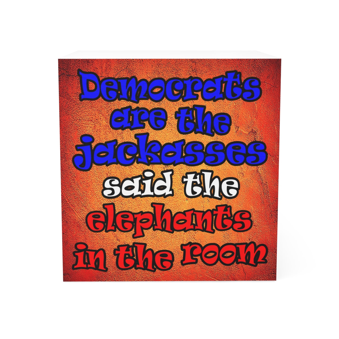 donkeys and elephants - note cube (burnt orange)