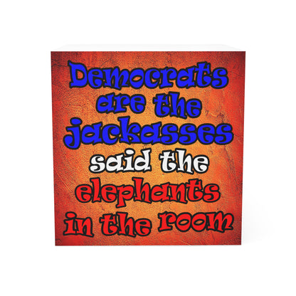 donkeys and elephants - note cube (burnt orange)