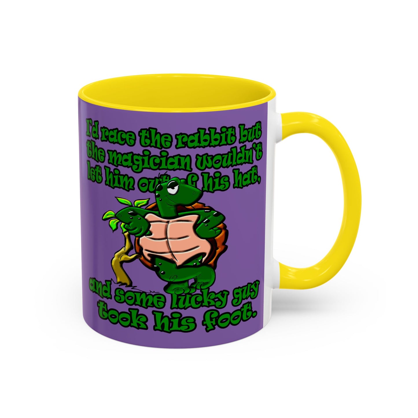 turtle race - Accent Mug (light purple)